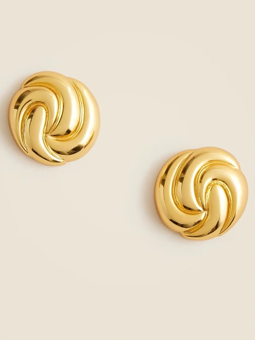 NWOT j crew gold Sculptural button earrings
